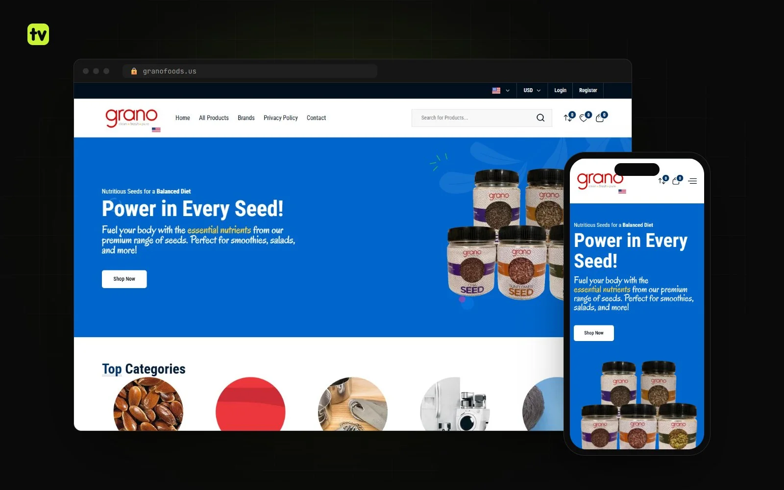 Granofoods USA project screenshot
